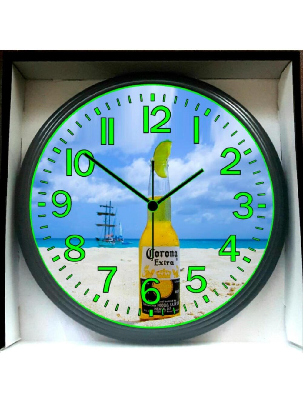 Corona Beer Bar Billiard Game Room Glow In The Dark Wall Clock New!
